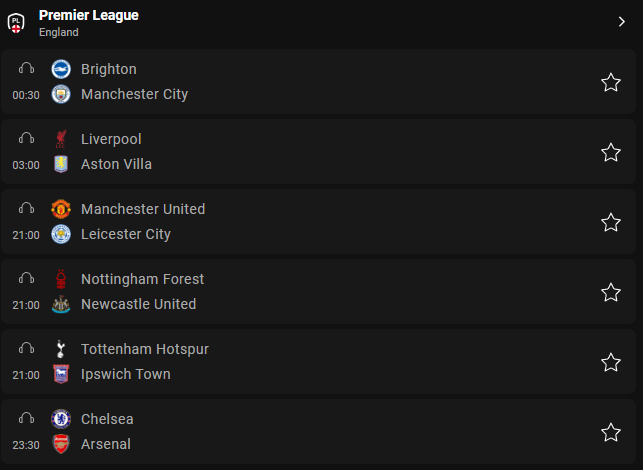 PERTANDINGAN KE DUA PREMIER LEAGUE